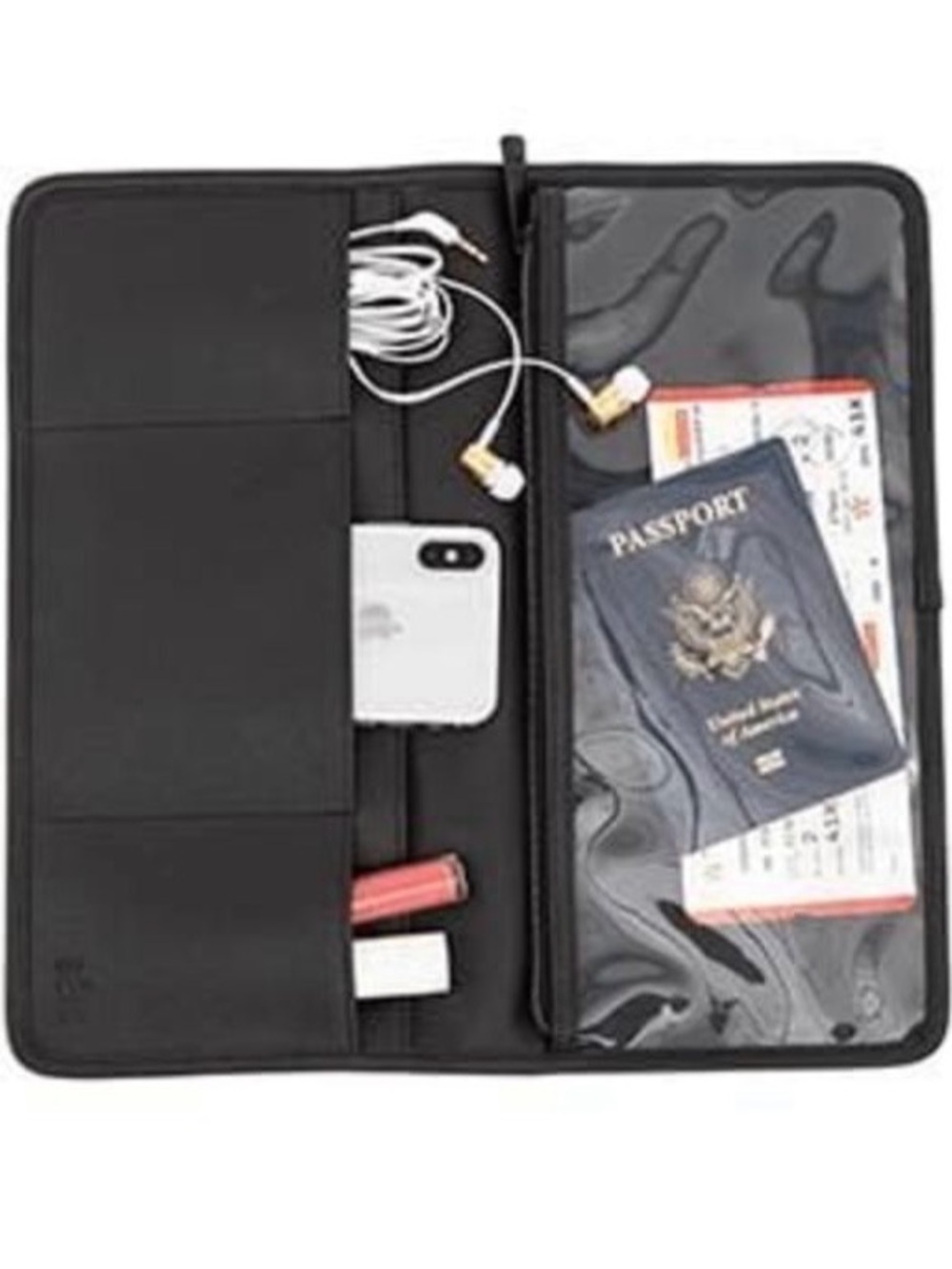 SUPER RARE: NWT BEIS Seatback Organizer Clear Travel Pouch in Black